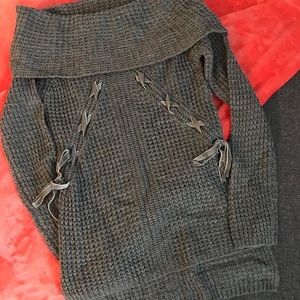 Grey Off-The-Shoulder Sweater